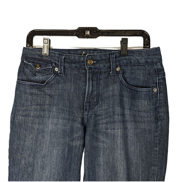 Sonoma Jeans 6 Women's Blue Dark Wash Wide Leg Cuffed Hem Capris - Picture 2 of 6